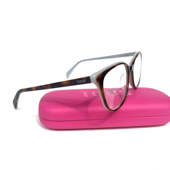 New TOUS Frames Tortoise Over Gray Eyeglasses Acetate VTOA36 0AM5 53 16 135 - Picture 5 of 14